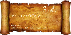 Heil Letícia névjegykártya